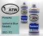 Preview: Porsche, Ipanema Blue Metallic, 3S2 / F2: 400ml Sprühdose + 400ml Klarlack - Set, von ATW Autoteile West.